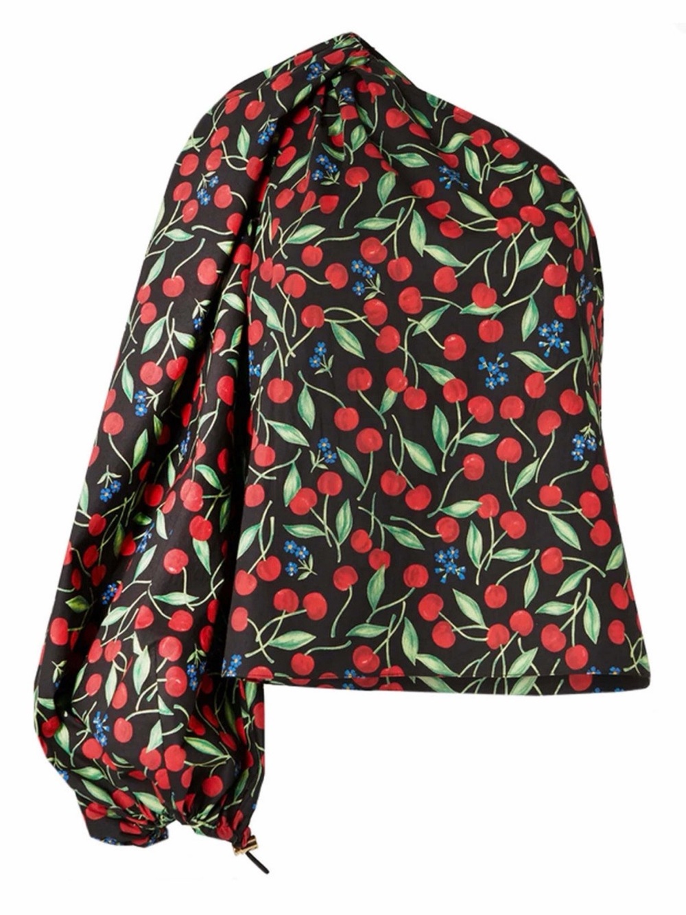 Carolina Herrera Black Cherry One Shoulder Blouse Size 10